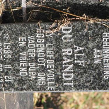 RANDT Alf, du 1935-2007 &amp; Aletha Sophia Wilhelmina 1930-197?