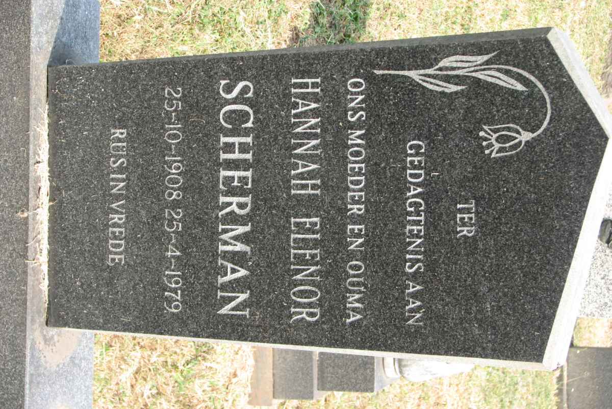 SCHERMAN Hannah Elenor 1908-1979