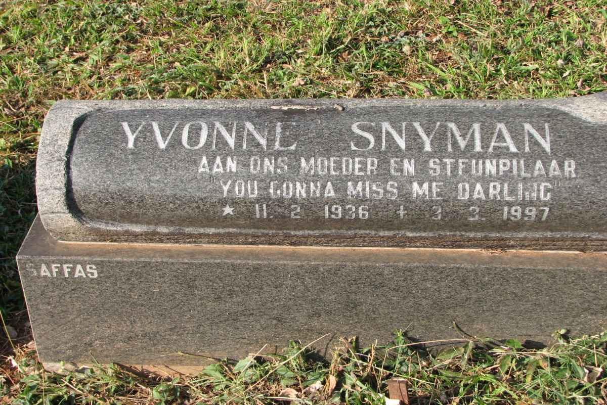 SNYMAN Yvonne 1936-1997