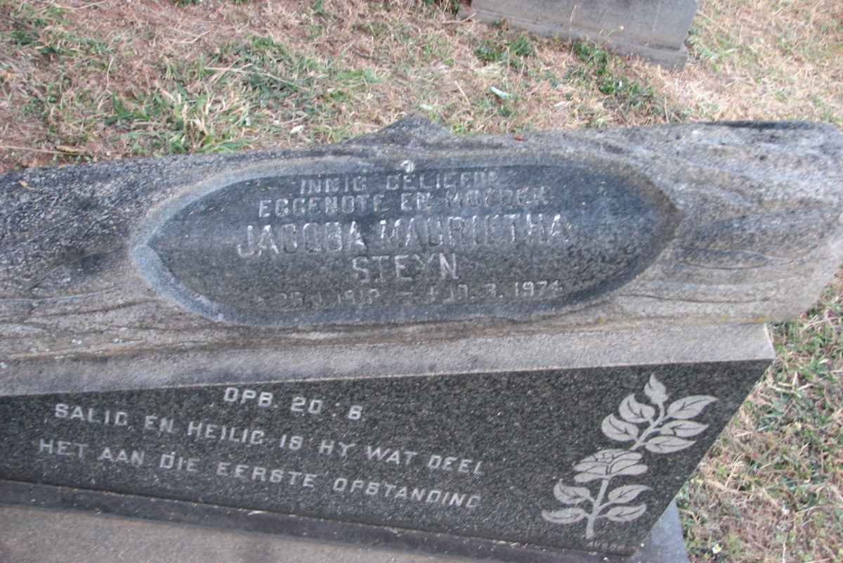 STEYN Jacoba Magrietha 191?-1974