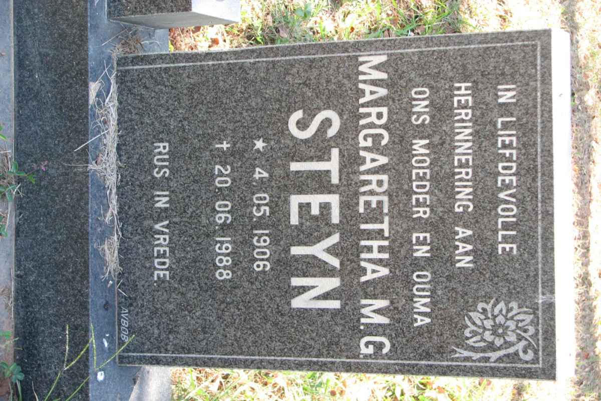 STEYN Margaretha M.G. 1906-1988