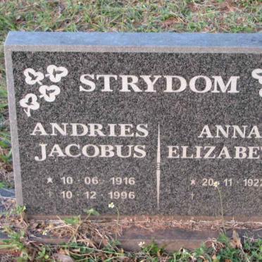 STRYDOM Andries Jacobus 1916-1996 &amp; Anna Elizabeth 1922-