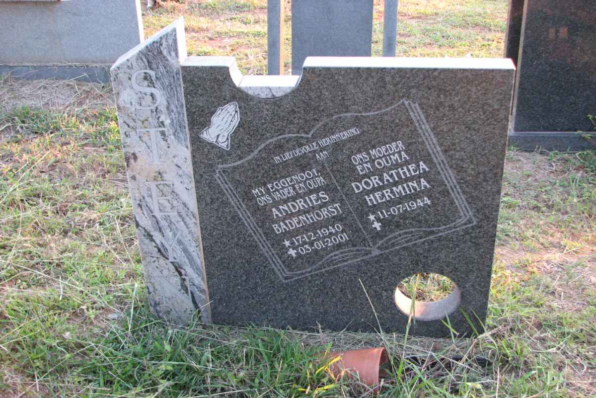 STEYN Andries Badenhorst 1940-2001 &amp; Dorathea Hermina 1944-