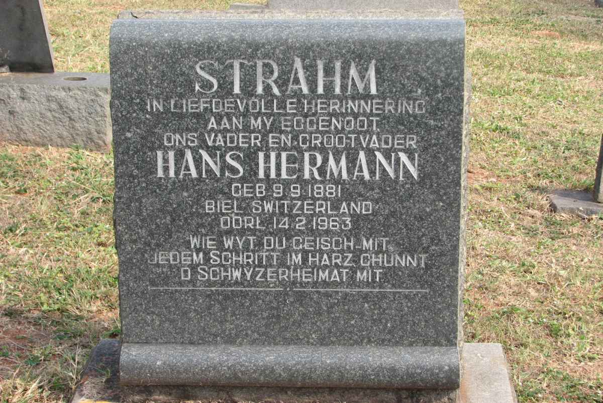 STRAHM Hans Hermann 1881-1963