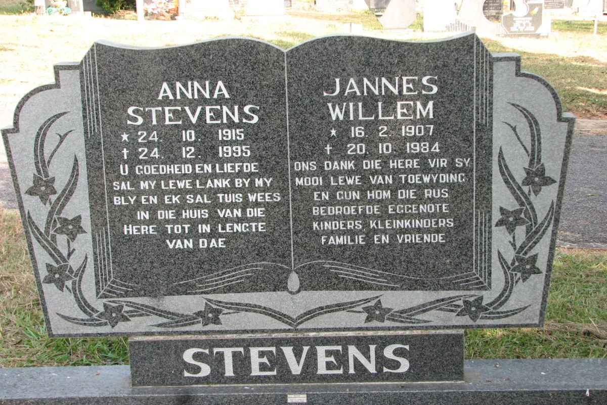 STEVENS Jannes Willem 1907-1984 &amp; Anna  1915-1995