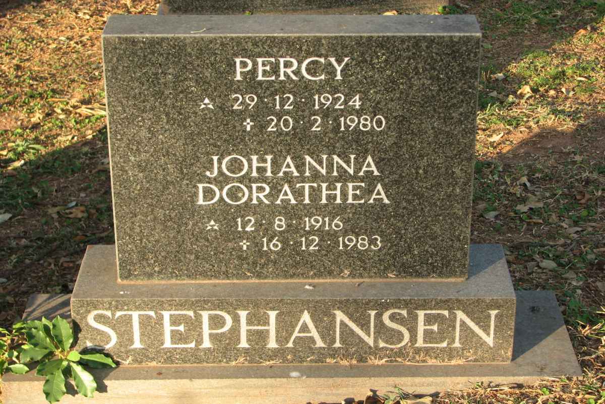STEPHANSEN Percy 1924-1980 &amp; Johanna Dorathea 1916-1983