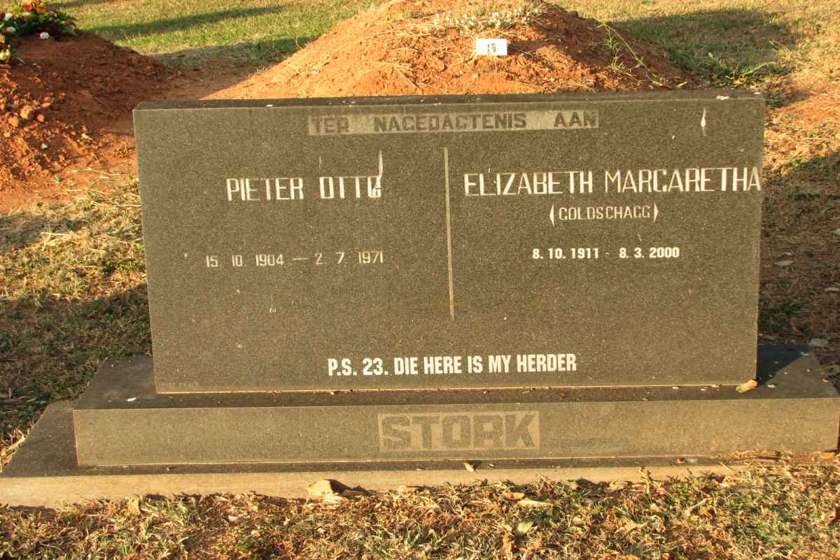 STORK Pieter Otto 1904-1971 &amp; Elizabeth Margaretha GOLDSCHAGG 1911-2000