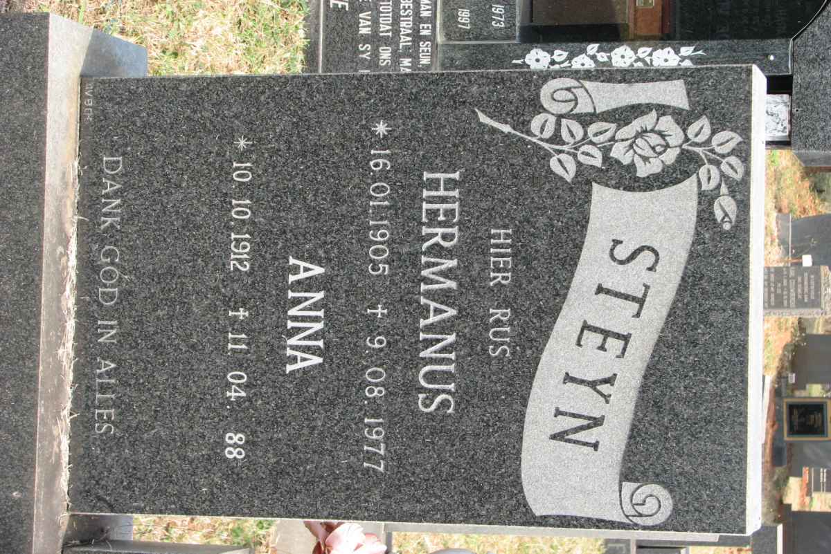 STEYN Hermanus 1905-1977 &amp; Anna 1912-1988