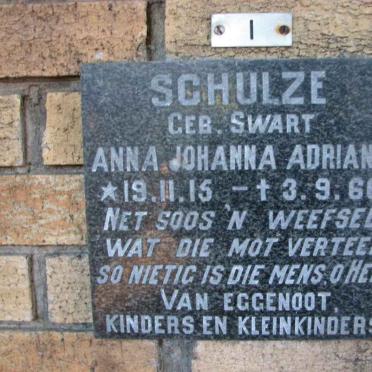 SCHULZE Anna Johanna Adriana nee SWART 1915-1966