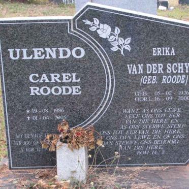 SCHYFF Erika, van der nee ROODE 1976-2000 :: ULENDO Carel Roode 1986-2005