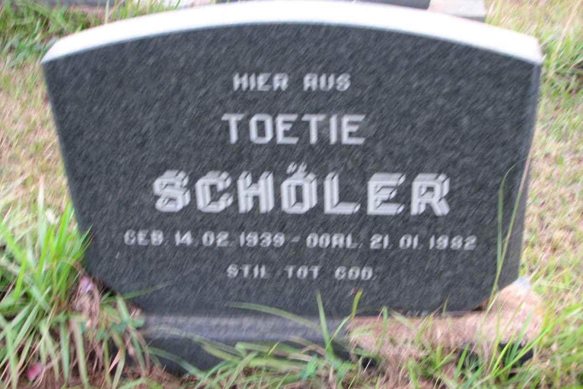 SCHÖLER Toetie 1939-1982