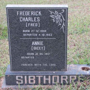SIBTHORPE Frederick Charles 1900-1983 &amp; Annie 1912-