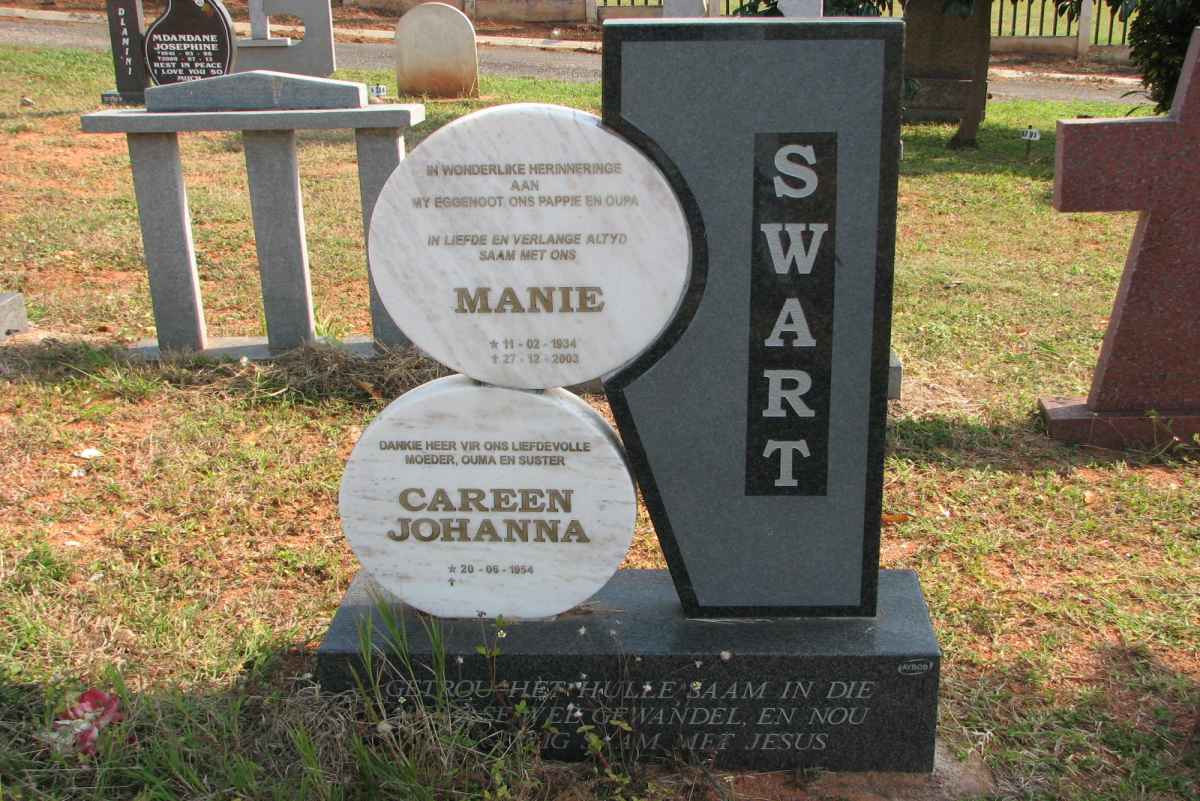 SWART Manie 1934-2003 &amp; Careen Johanna 1954-