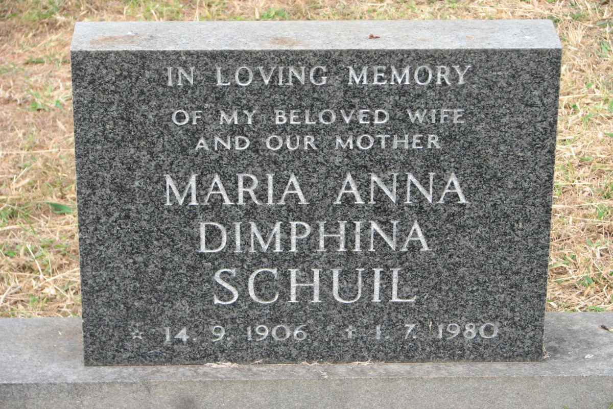 SCHUIL Maria Anna Dimphina 1906-1980