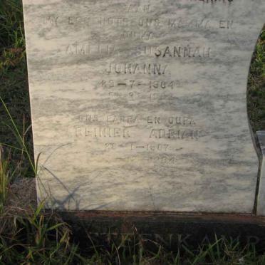 STEENKAMP Renier Adrian 1907-1984 &amp; Amelia Susannah Johanna 1904-1982
