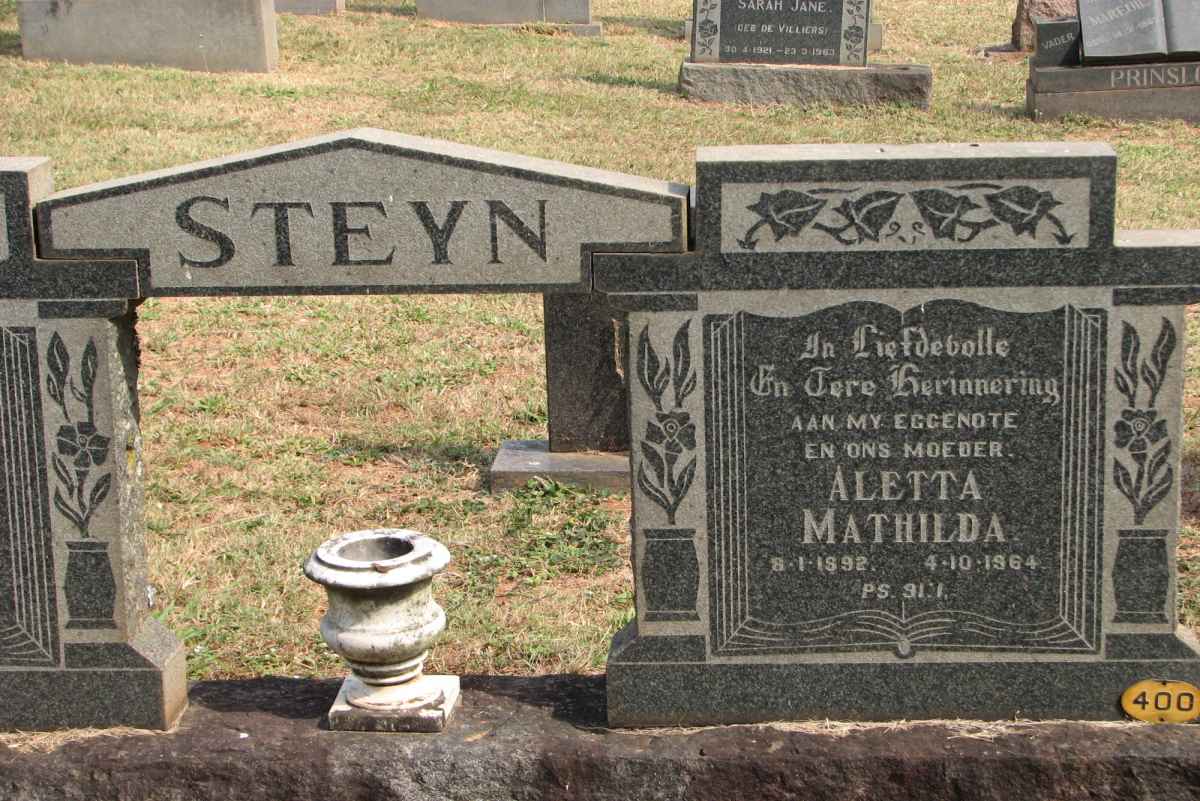 STEYN Aletta Mathilda 1892-1964