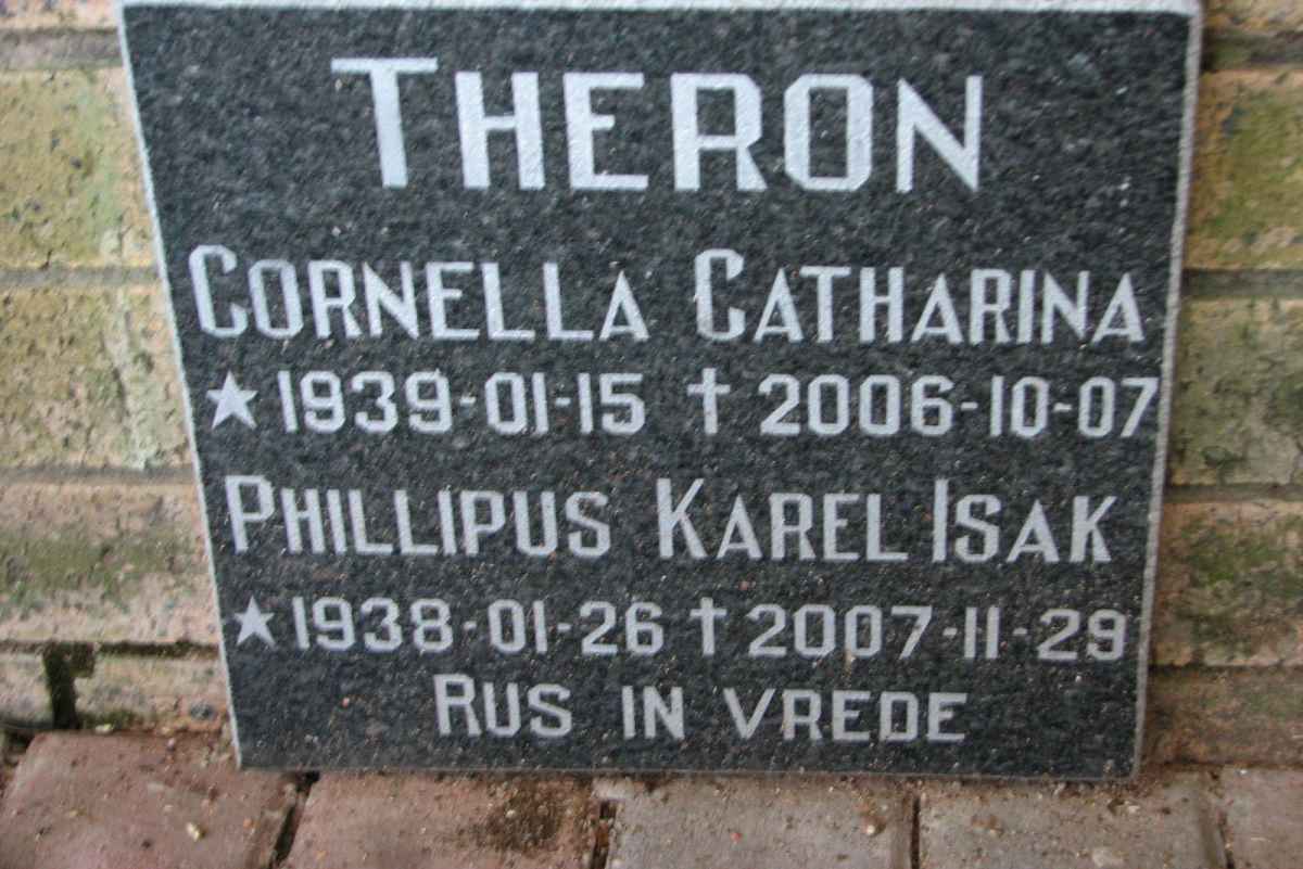 THERON Phillipus Karel Isak 1938-2007 &amp; Cornelia Catharina 1939-2006