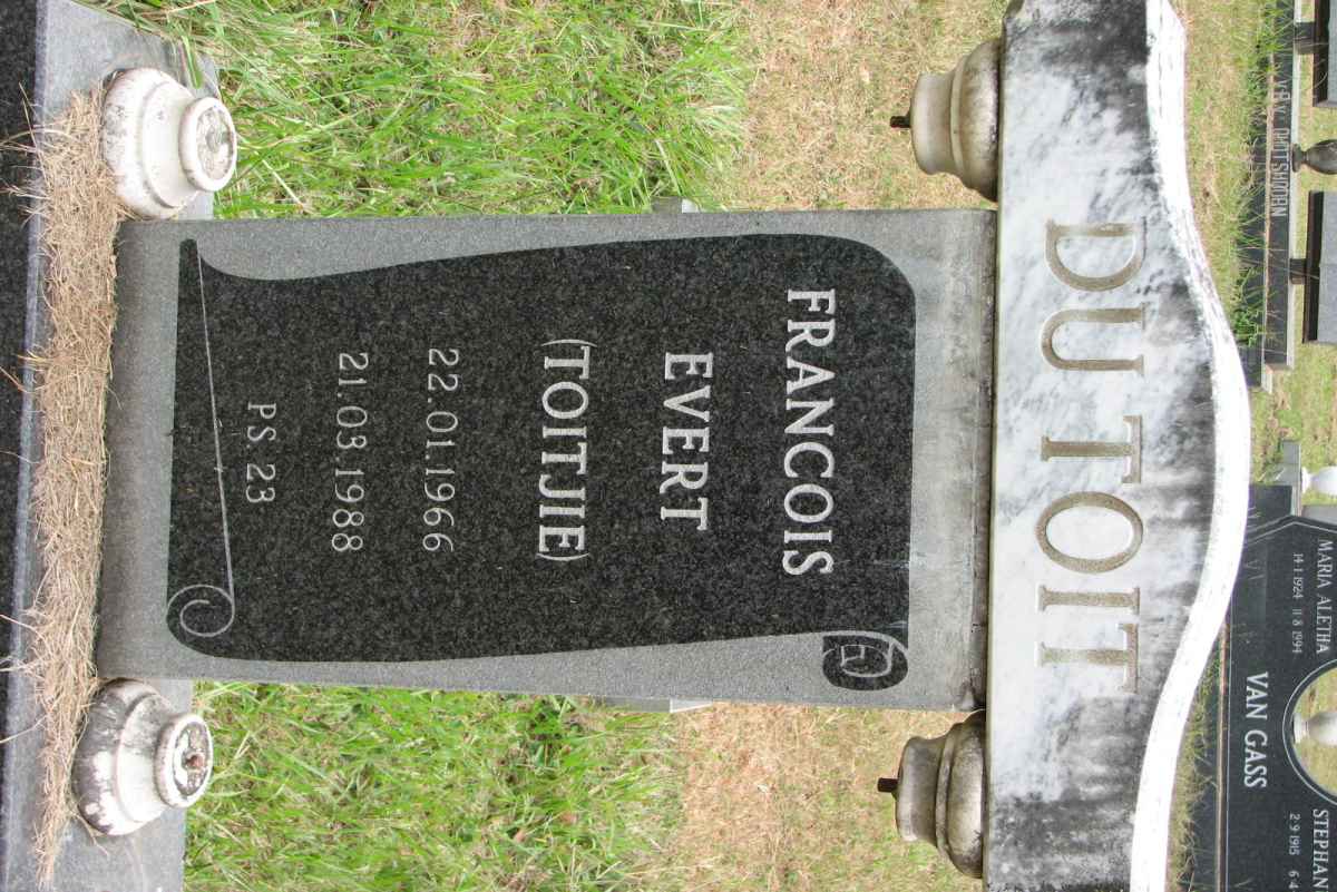 TOIT Francois Evert, du 1966-1988