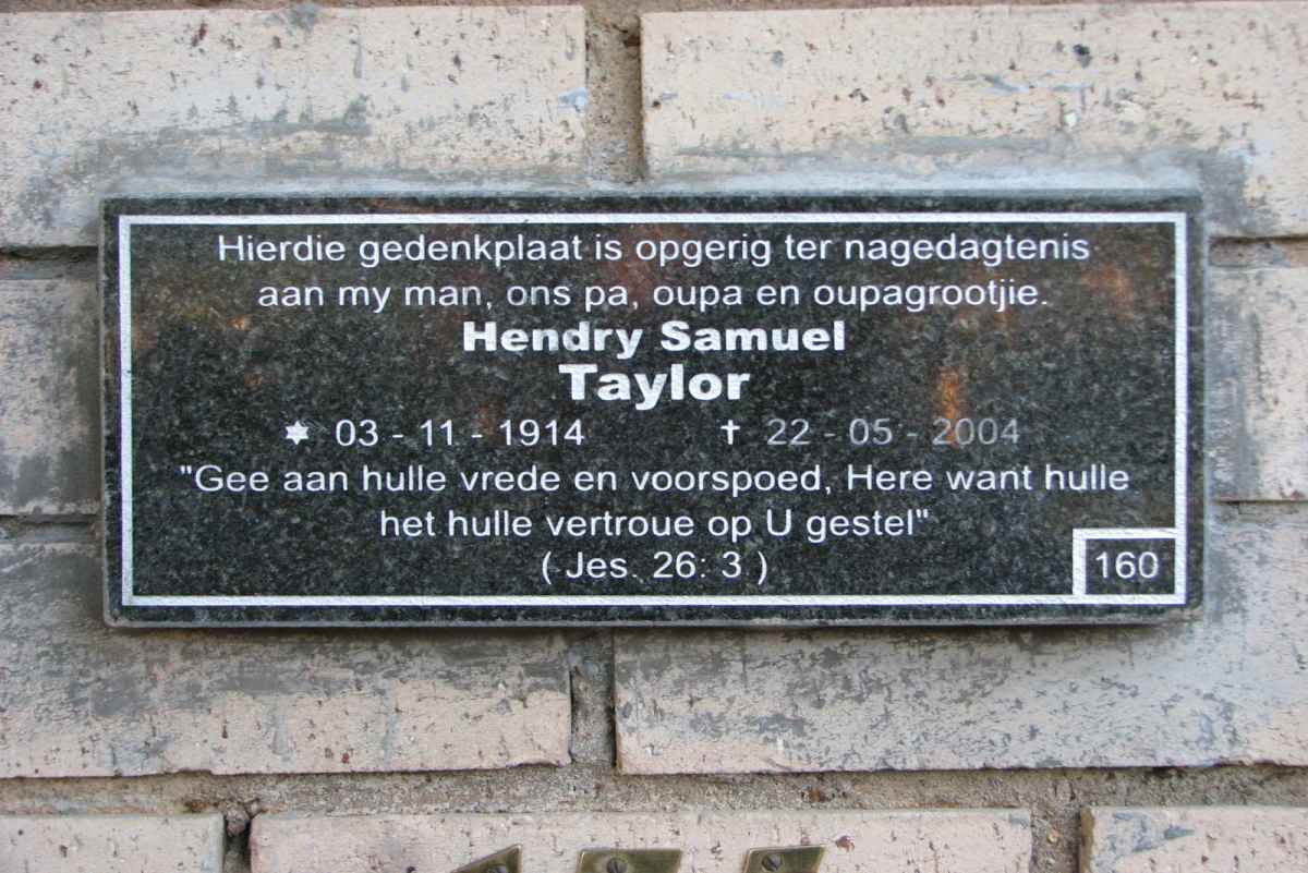 TAYLOR Hendry Samuel 1914-2004