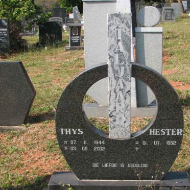 TALJAARD Thys 1944-2002 &amp; Hester 1952-