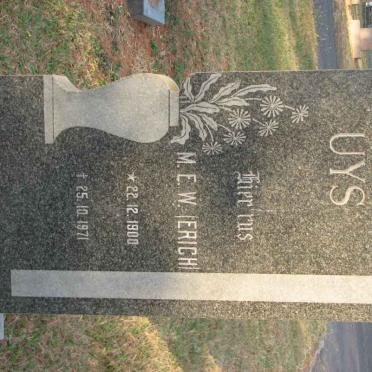 UYS M.E.W. 1900-1971