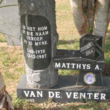 VENTER Matthys A., van de 1970-1987 :: VAN DE VENTER Joubert 19?5-200?