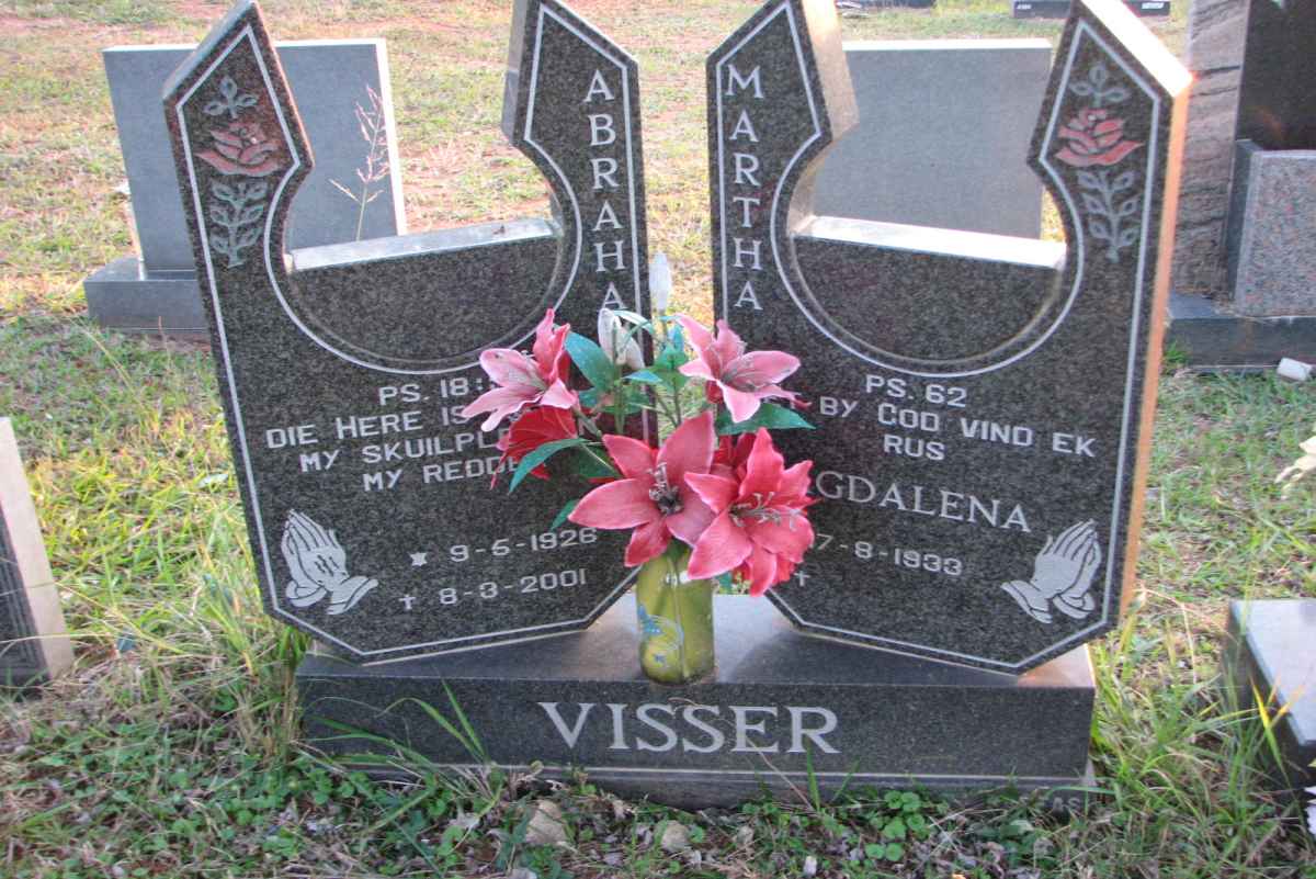 VISSER Abraham 1926-2001 &amp; Martha Magdalena 1933-