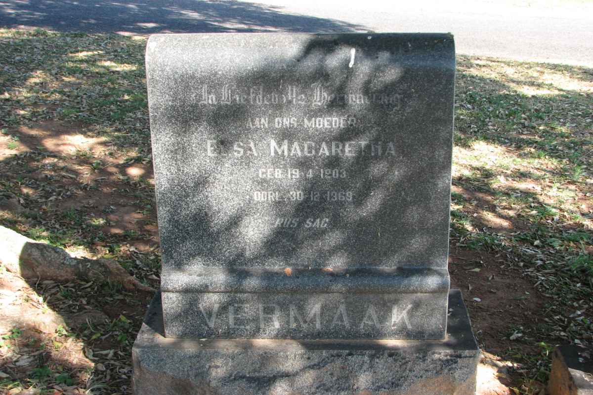 VERMAAK Elsa  Magaretha 1903-1969