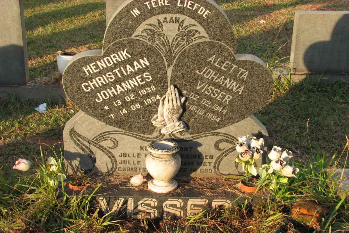 VISSER Hendrik Christiaan Johannes 1938-1984 &amp; Aletta Johanna 1944-1994