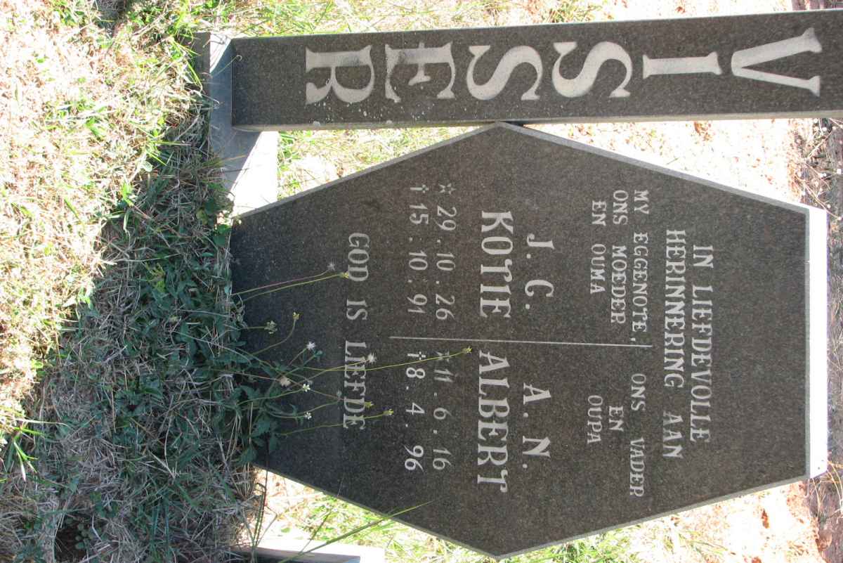 VISSER A.N. 1916-1996 &amp; J.C. 1926-1991