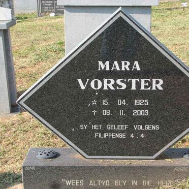 VORSTER Mara 1925-2003