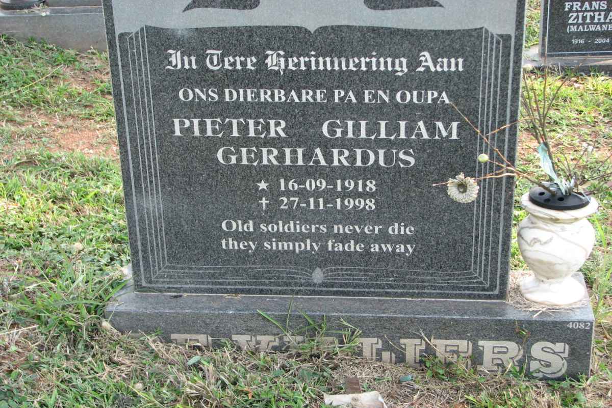 VILLIERS Pieter Gilliam Gerhardus, de 1918-1998