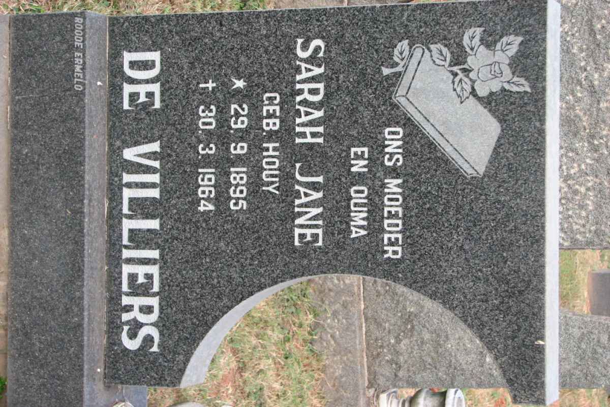 VILLIERS Sarah Jane, de nee HOUY 1895-1964