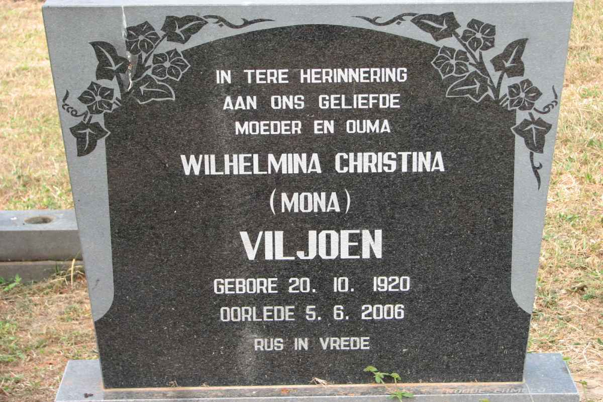 VILJOEN Wilhelmina Christina 1920-2006
