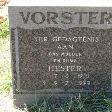 VORSTER Ben 1913-1990 &amp; Hester 1918-1999 