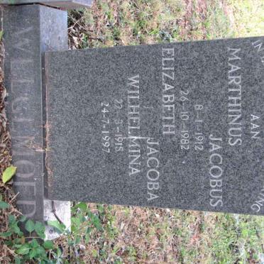 WELGEMOED Marthinus Jacobus 1912-1982 &amp; Elizabeth Jacoba Wilhelmina 1915-1997