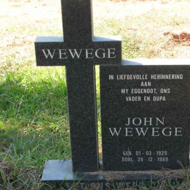 WEWEGE John 1929-1989
