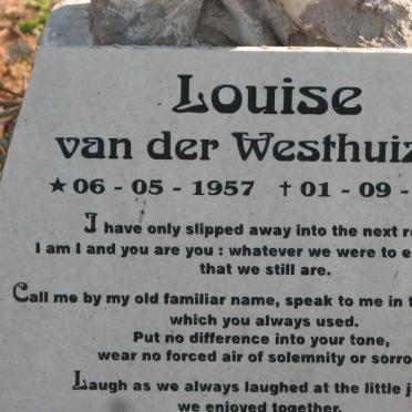 WESTHUIZEN Louise, van der 1957-2003