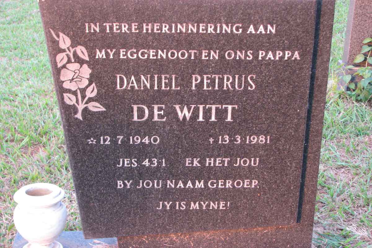 WITT Daniel Petrus, de 1940-1981