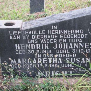 WRIGHT Hendrik Johannes 1914-1981 &amp; Margaretha Susanna KOCH 1915-1991