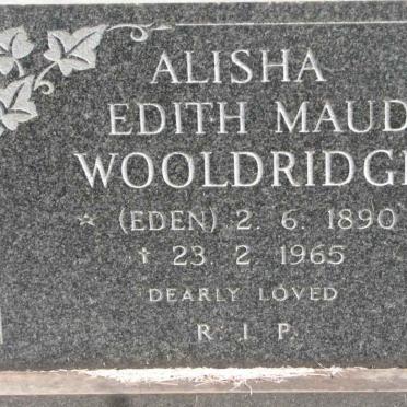 WOOLDRIDGE Alisha Edith Maud nee EDEN 1890-1965