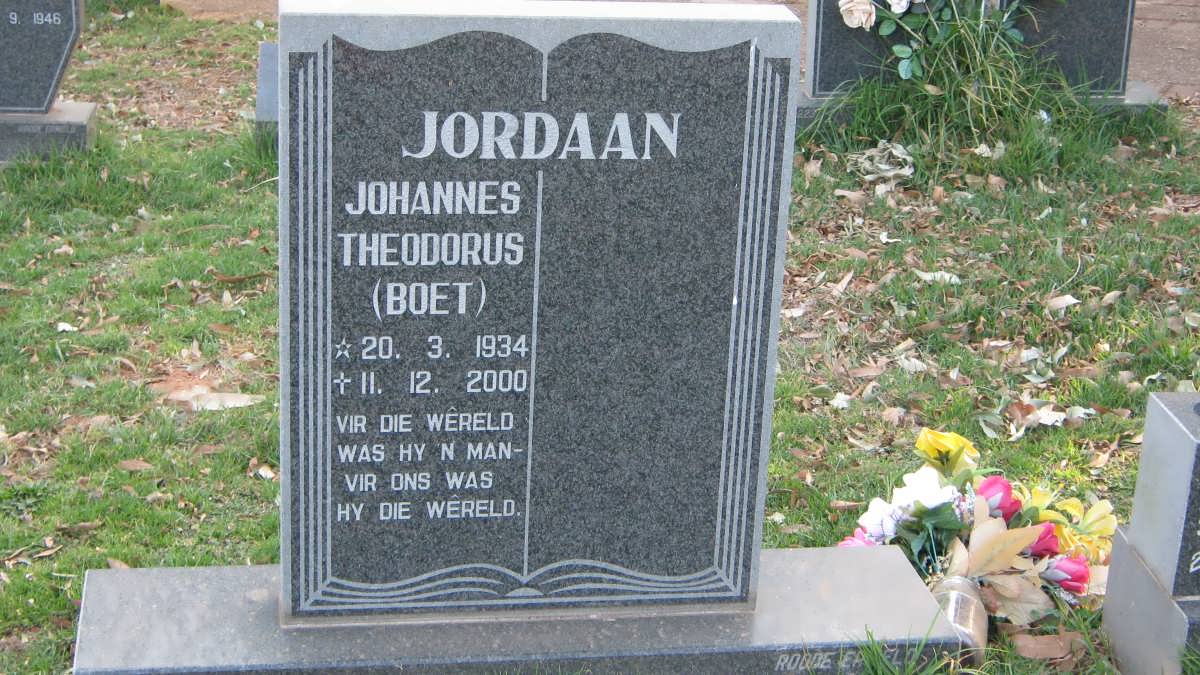JORDAAN Johannes Theodorus 1934-2000