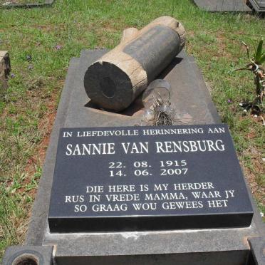 RENSBURG Sannie, van 1915-2007 :: Unreadable