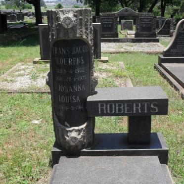 ROBERTS Frans Jacob Lourens 1902-1975 &amp; Johanna Louisa 1911-