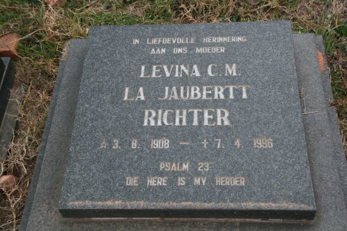 RICHTER Levina C.M. La Joubertt 1908-1996