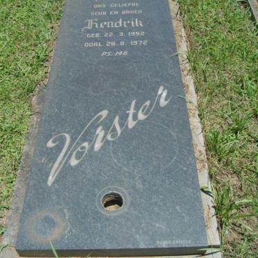 VORSTER Hendrik 1952-1972