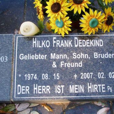 DEDEKIND Hilko Frank 1974-2007