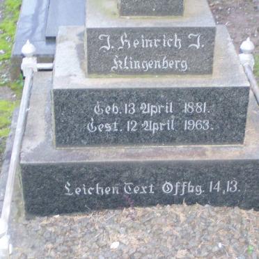 KLINGENBERG J. Heinrich J. 1881-1963