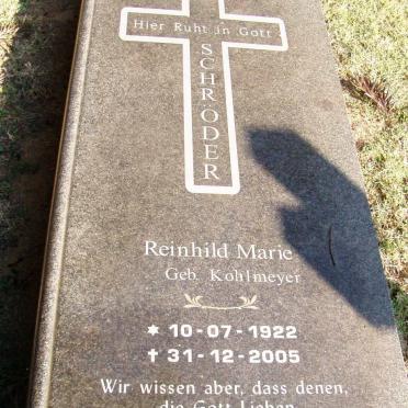 SCHRODER Reinhild Marie nee KOHLMEYER 1922-2005