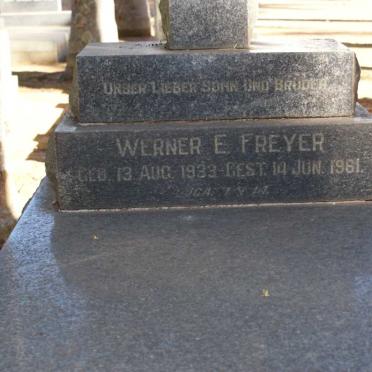 FREYER Werner E. 1933-1961